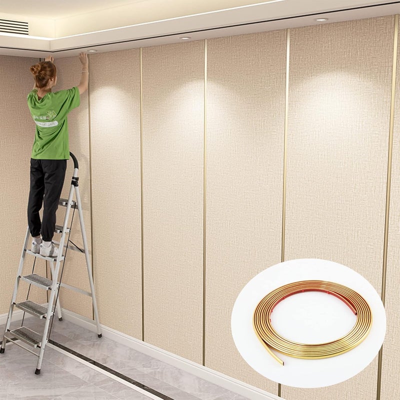 Trimold 16.4ft Peel and Stick Molding Trim, Flexible Mirror Wall Ceiling Floor Cabinet Tile Edge Moulding - Image 3